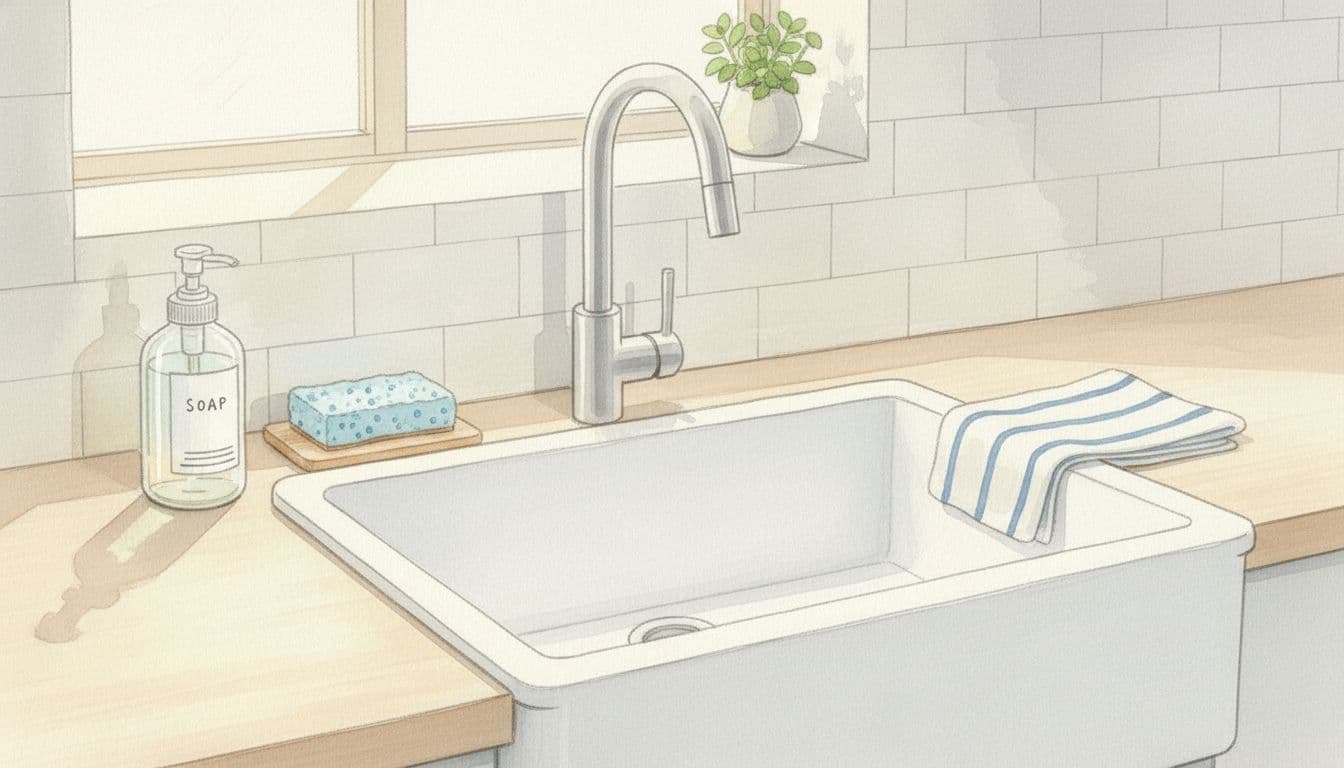 Dish Soap, Sponge, and Drying Cloth